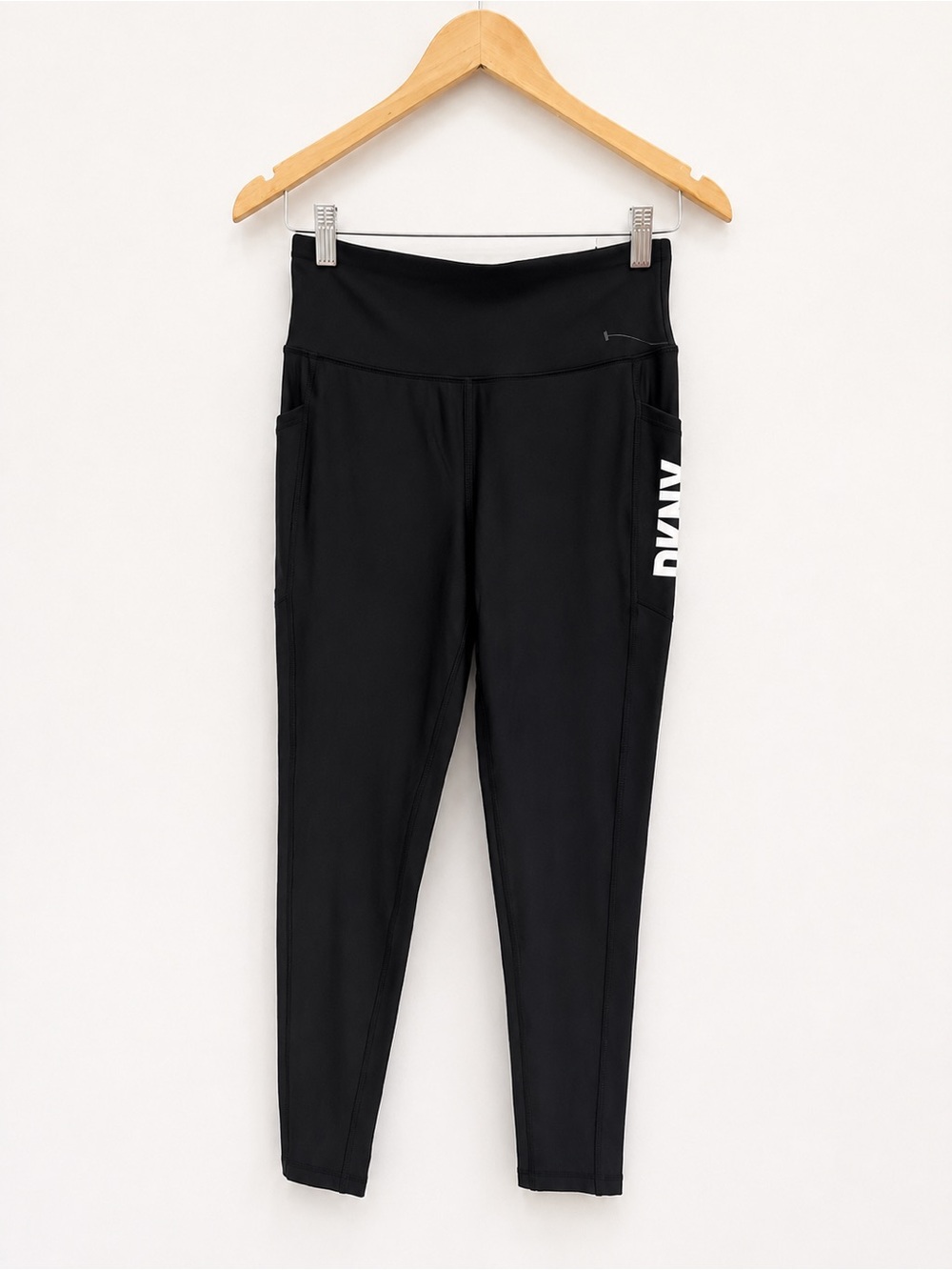 DKNY Sport High-Rise Pocket Leggings | Black | Logo Side Pocket | NWT | Medium